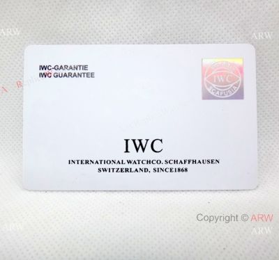 IWC Replica Warranty Card Unfilled - Handwritten